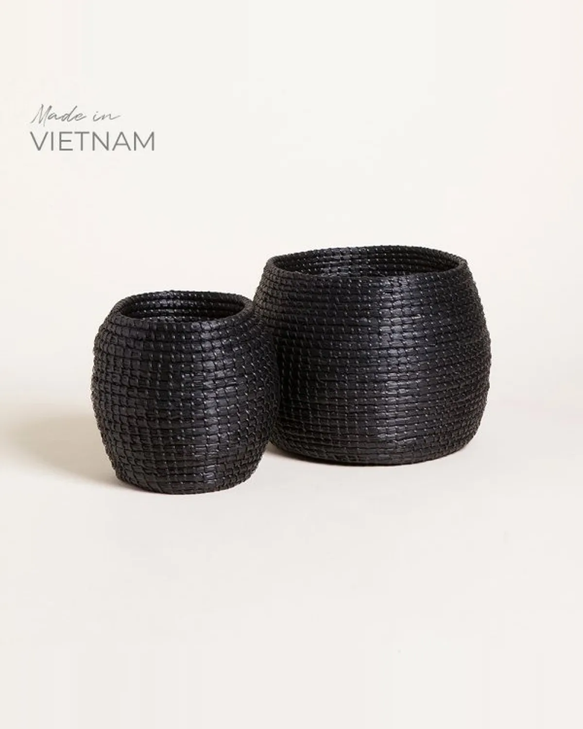 Set x 2 Canastos Halong Negro 26x33 cm / 23x23 cm