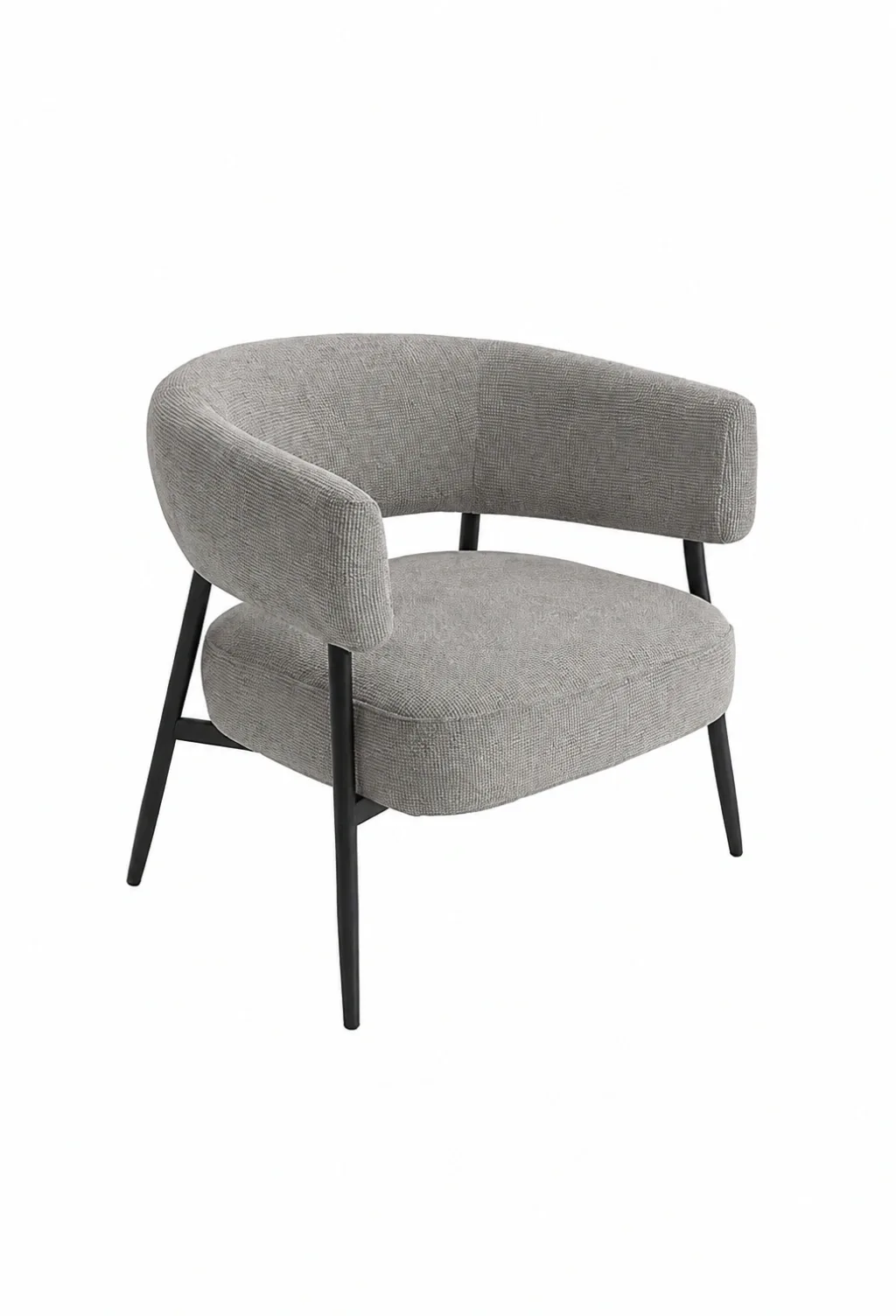 Sillón Boreal Chenille Gris Oscuro - Base Negra